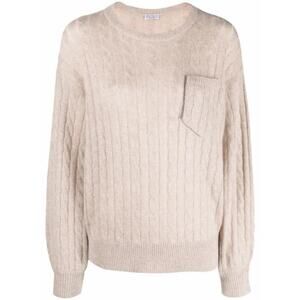 Brunello Cucinelli Wool Mohair Sweater Metallic Embellished | Taupe Beige | SZ M